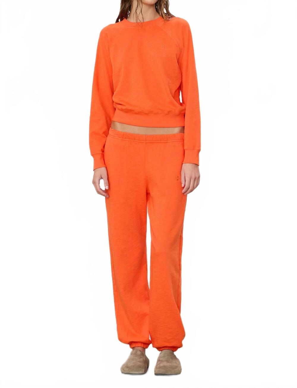 NEW ETERNE boyfriend pocket sweatpants in papaya